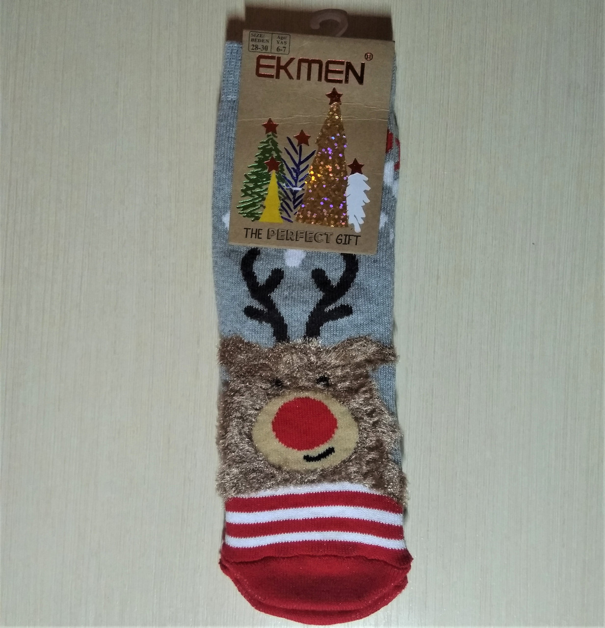 

Детские новогодние носки Ekmen зимние - хлопок с олененком, Детские новогодние носки Ekmen зимние 25-27 хлопок с олененком