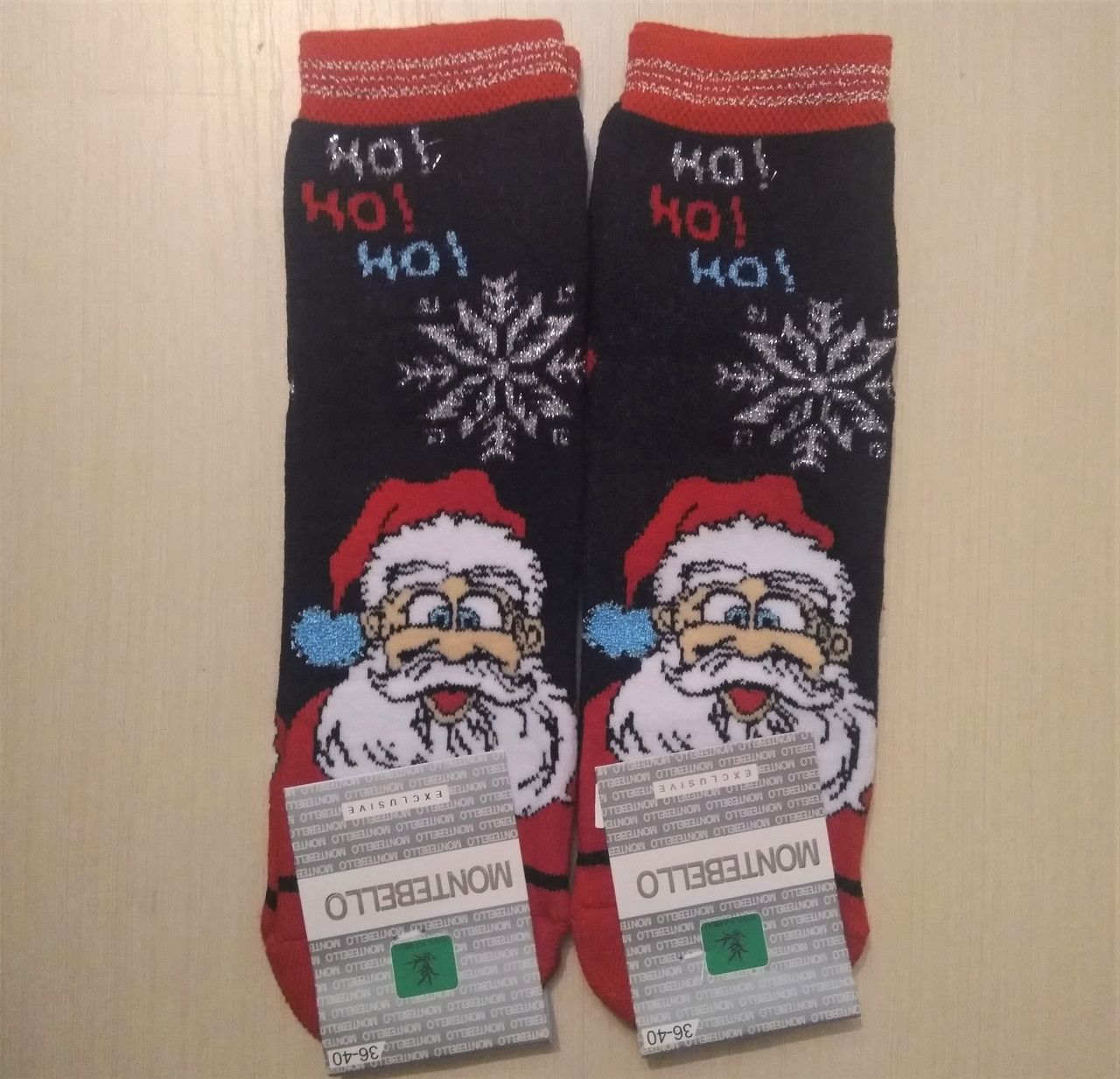 

Женские носки Montebello новогодние - хлопковые темно-синие с узором, Женские носки Montebello новогодние 36-40 хлопковые темно-синие с узором