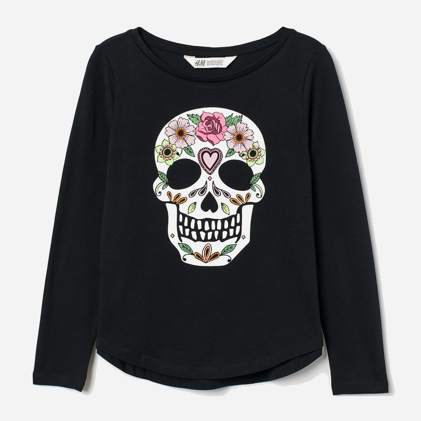 

Футболка с длинными рукавами H&M 1412-811005 146-152 см Черный принт