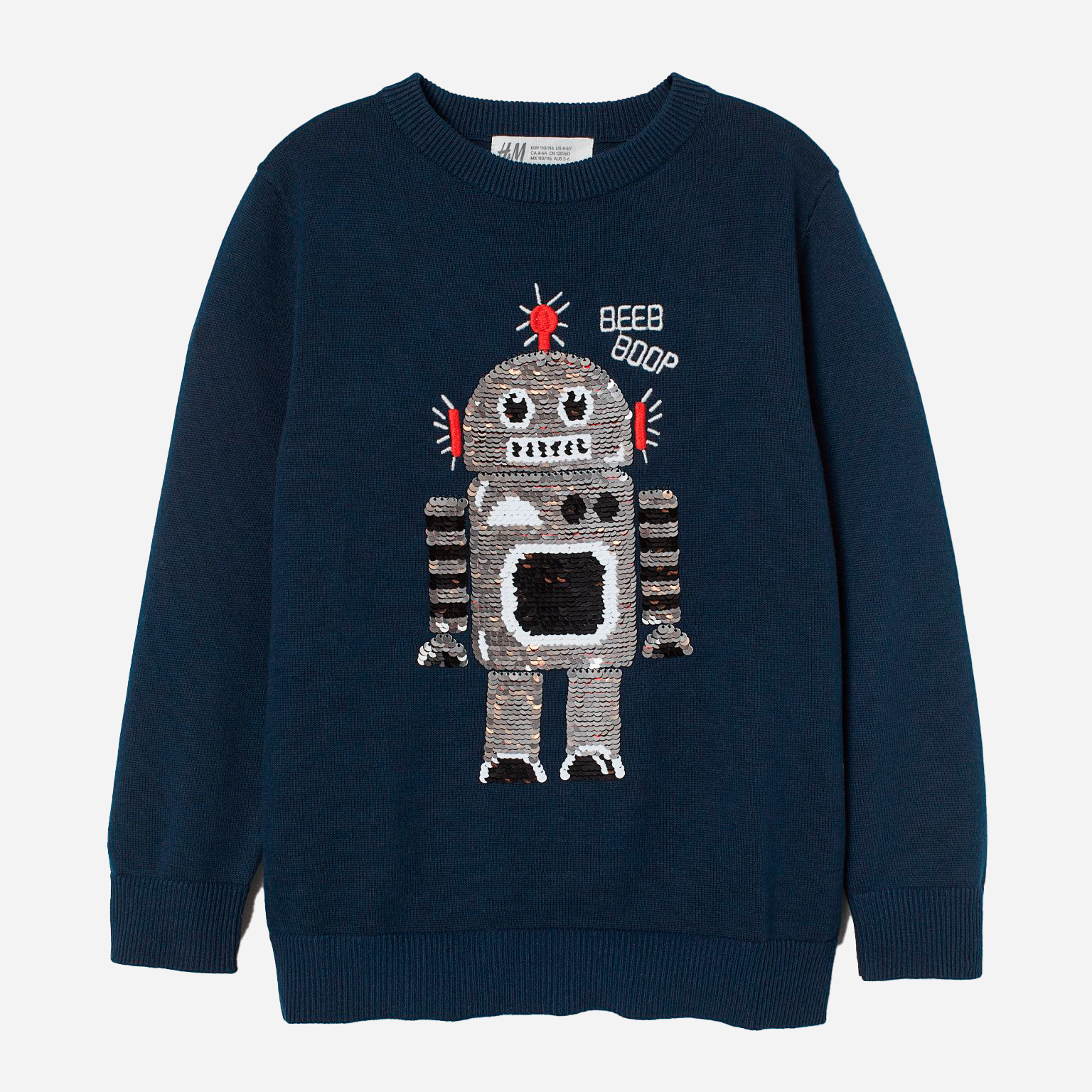 

Джемпер H&M 2207-7736820 110-116 см Темно-синий принт