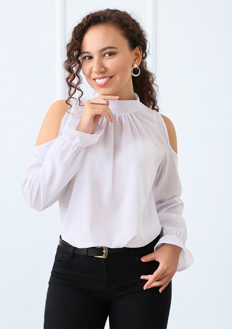 

Блуза шифоновая Fashion Girl "Jardin" 44 молочный
