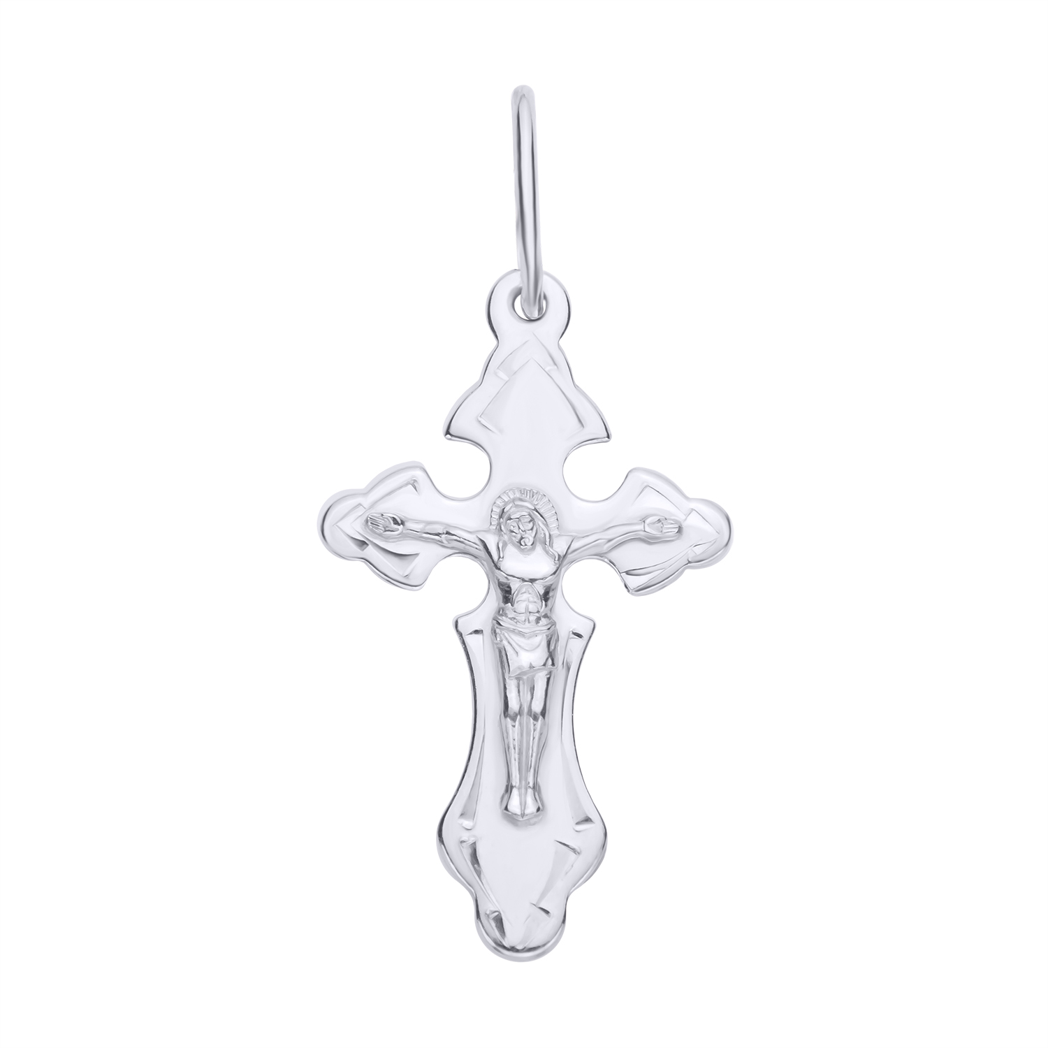 

Серебряный крестик на фигурной основе с насечкой 000104659