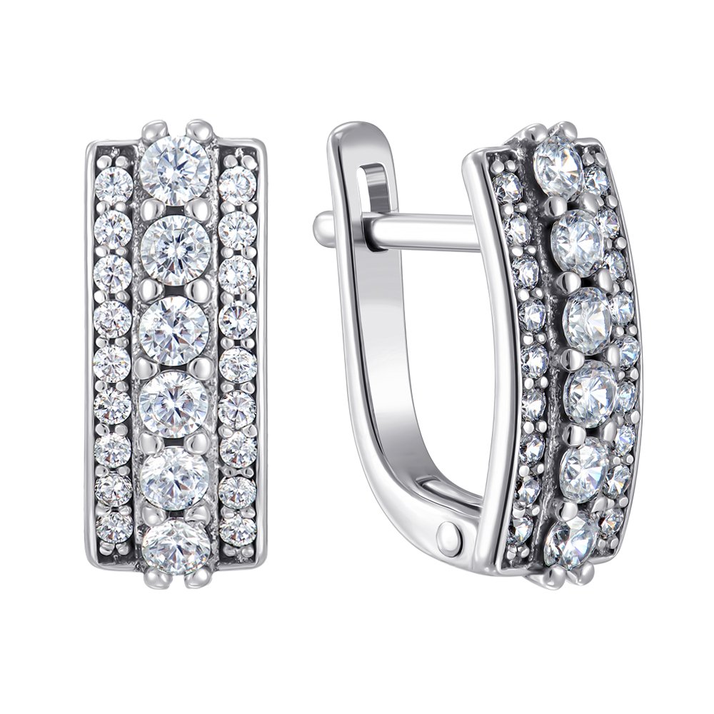 

Серебряные серьги с фианитами 000151646