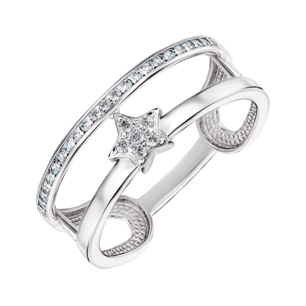 

Серебряное кольцо с фианитами 000144914 18 размера