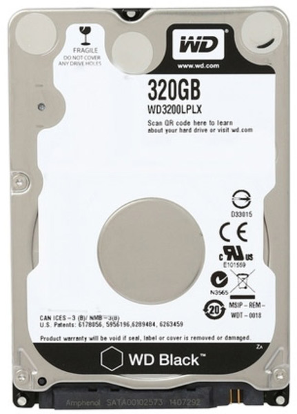 

Накопитель HDD 2.5" SATA-3 320Gb WD, 32Mb, 7200rpm, Black (WD3200LPLX)