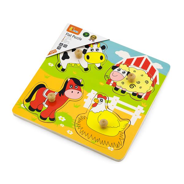 

Дерев'яна рамка-вкладиш Viga Toys Мешканці ферми (59562)