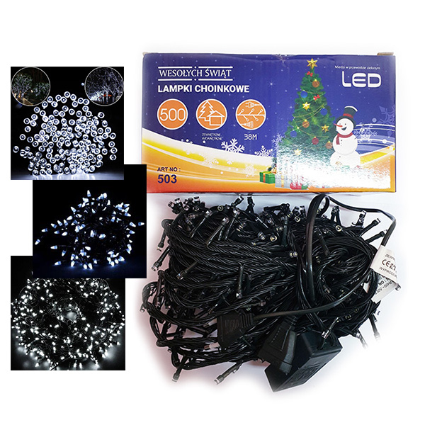 

Гирлянда на 500 LED-38 метров белая: