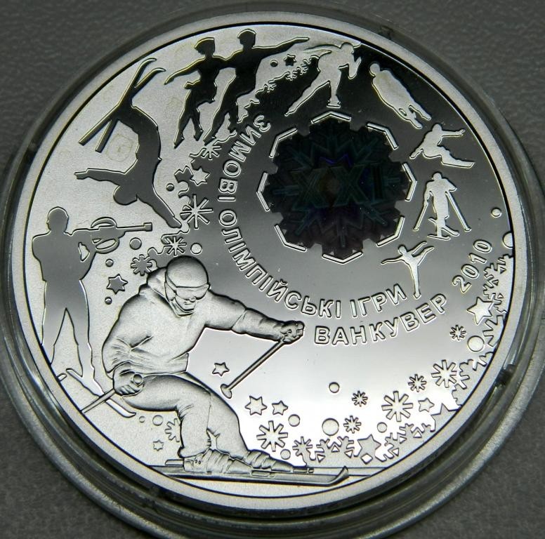 

Монета серебряная НБУ XXI зимние Олимпийские игры 10 гривен Украина 2010