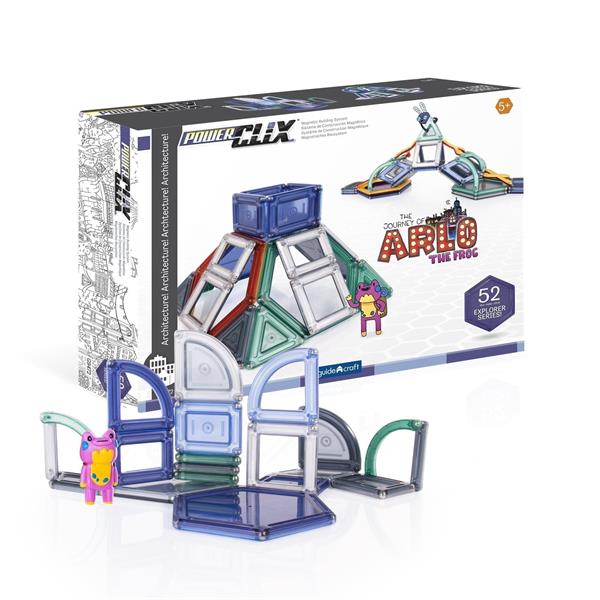 

Магнітний конструктор Guidecraft PowerClix Explorer Series Архітектура, 52 деталі (G9472)