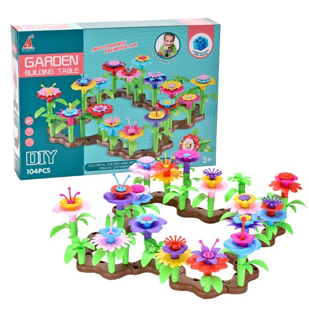 

Конструктор "Сад" Hwaxiing toys цветы, 104 детали Арт. HE 839-78