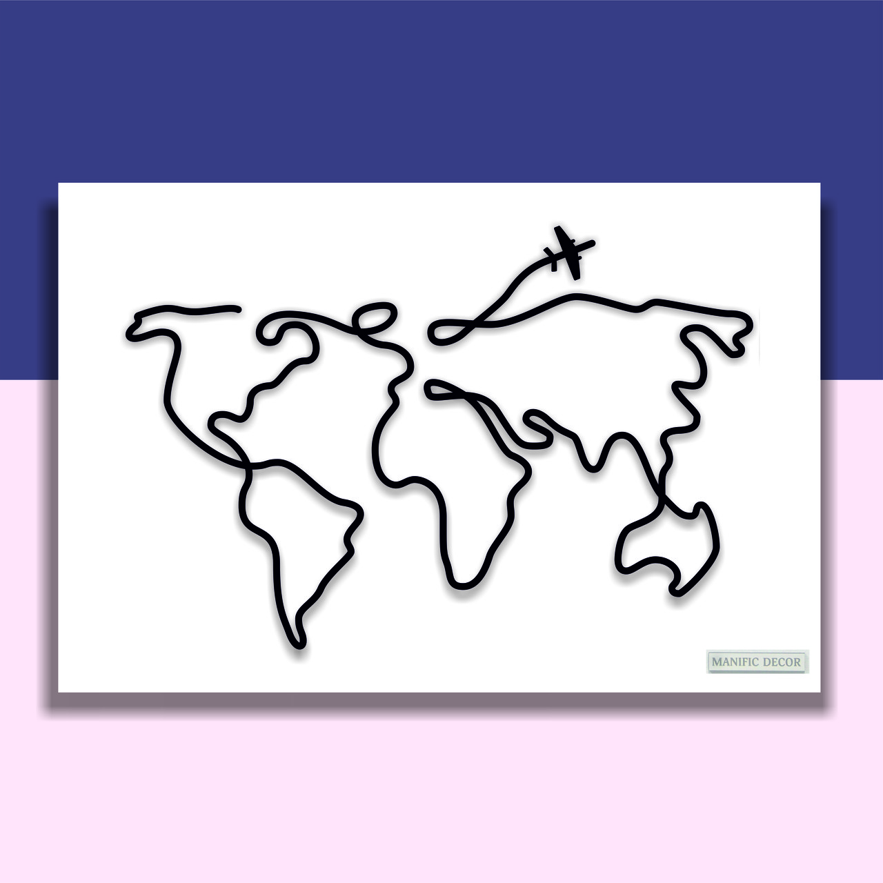 

Картина интерьерная абстрактная настенная арт панно на холсте Manific Decor Map of the World / Карта мира 70*50 см