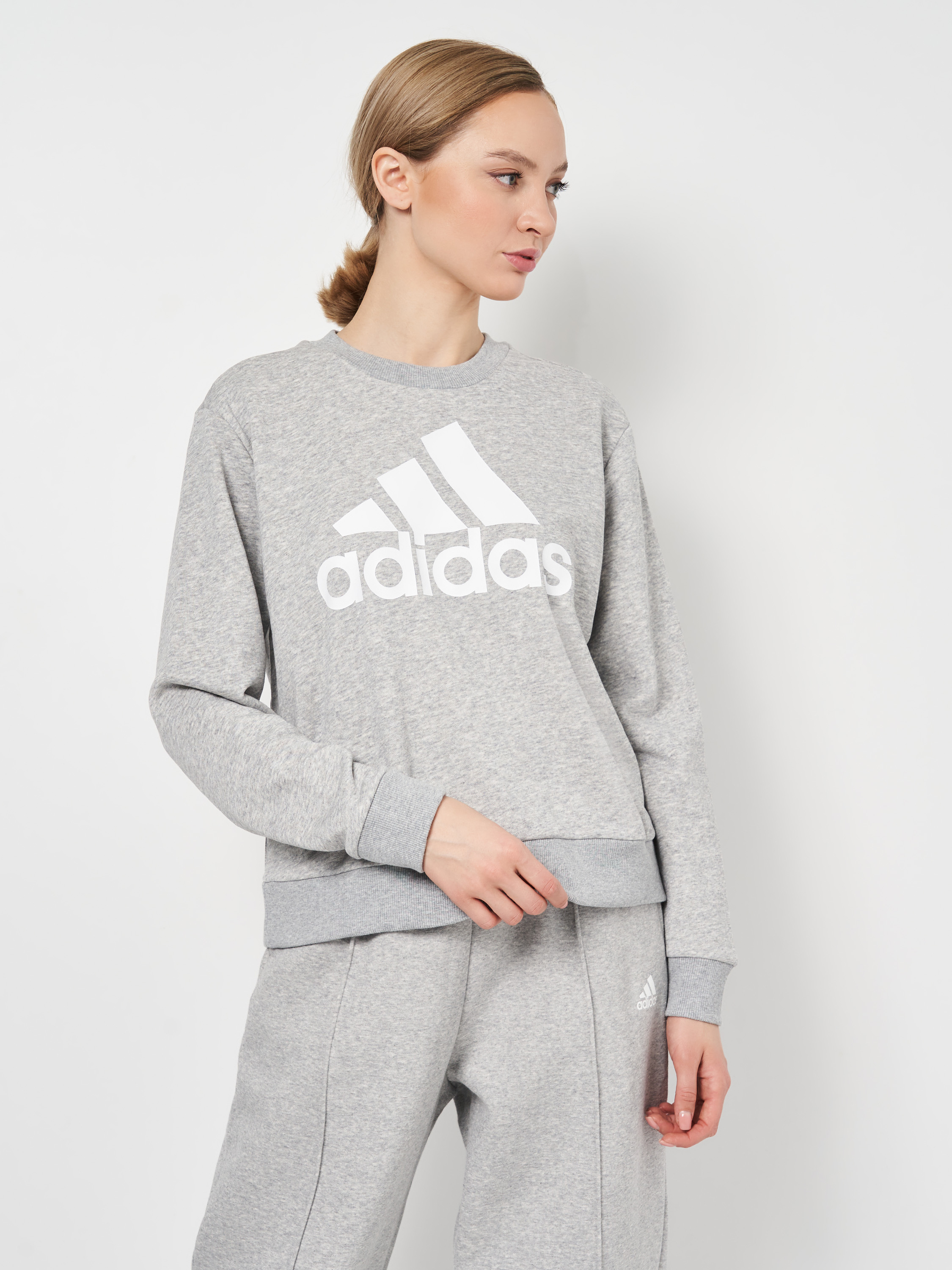 

Свитшот Adidas W Bl Ft Swt HD1753  Mgreyh-White, Свитшот Adidas W Bl Ft Swt HD1753 S Mgreyh-White