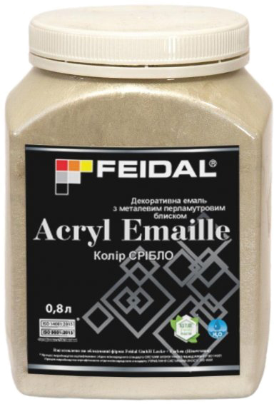 

Эмаль декоративная Feidal Acryl Emaille с металлическим перламутровым блеском 0.8 л Золото (4820232441817)