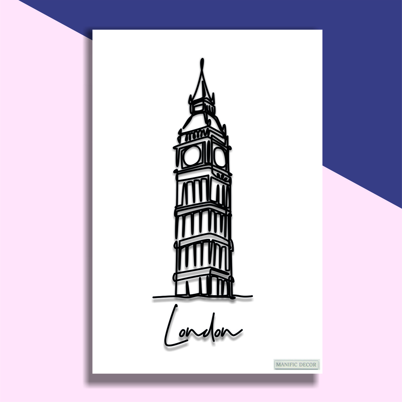 

Картина интерьерная абстрактная настенная арт панно на холсте Manific Decor London / Лондон 70*90 см
