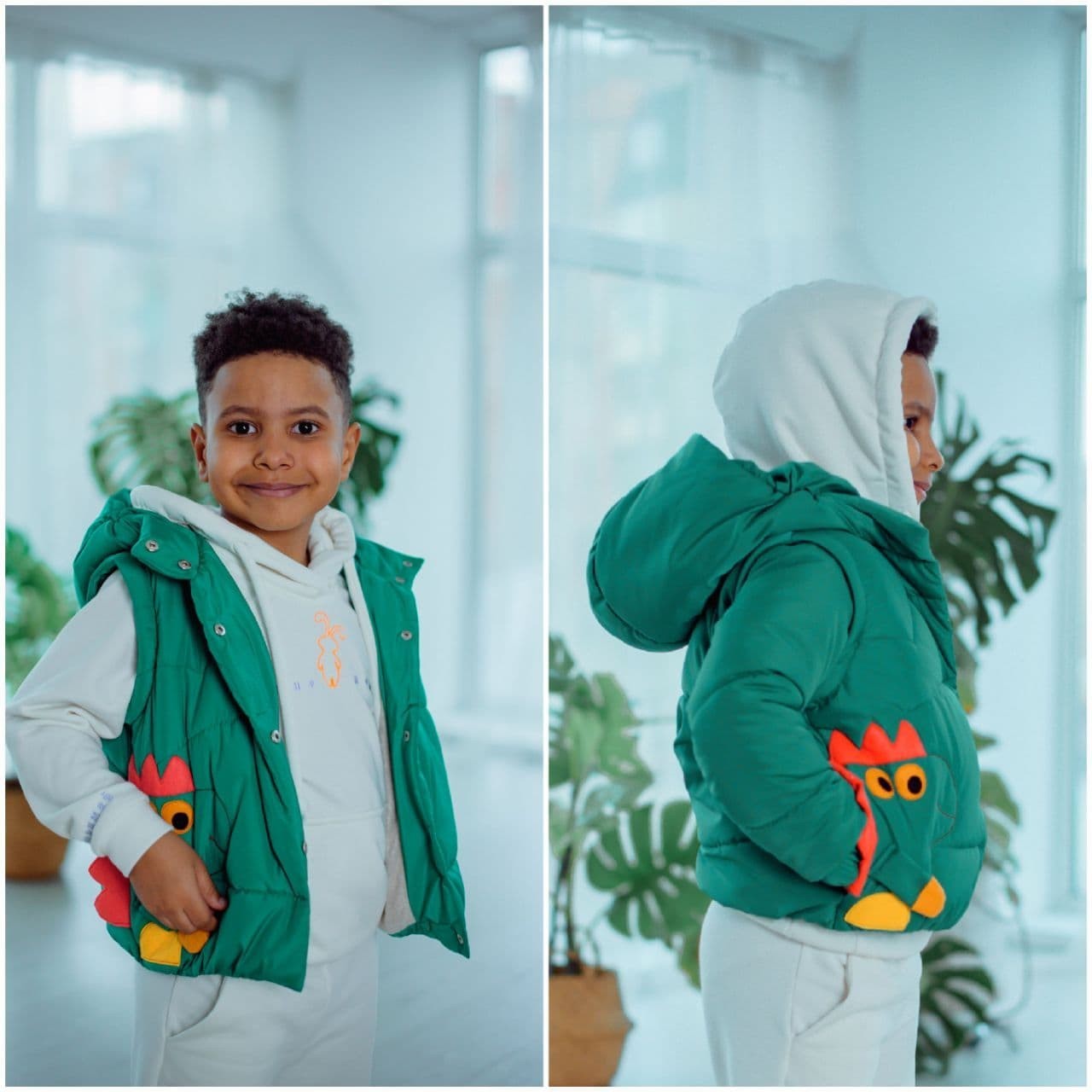 

Детская демисезонная куртка-жилет трансформер Zabavka Дракон зеленый 98 3-4 года (1101113898)