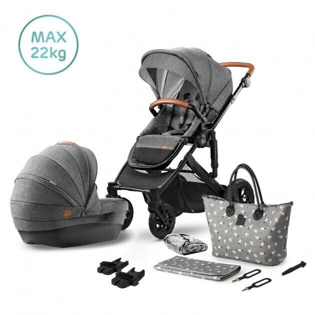 

Универсальная коляска 2в1 Kinderkraft Prime Gray+MommyBag