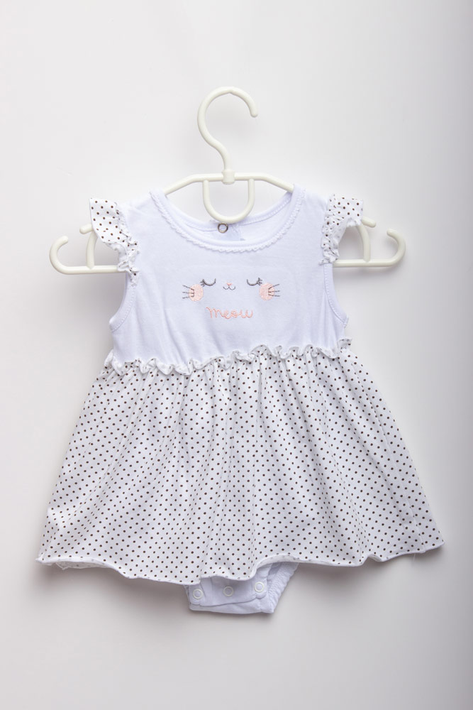 

Боді яслі в горошок на дівчинку Garden baby 80 білий