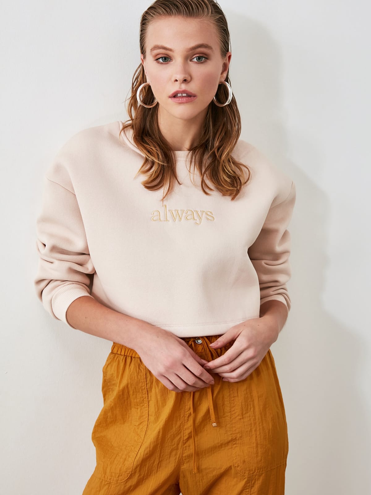 

Свитшот Trendyol TWOAW20SW0145  Beige, Свитшот Trendyol TWOAW20SW0145 S Beige