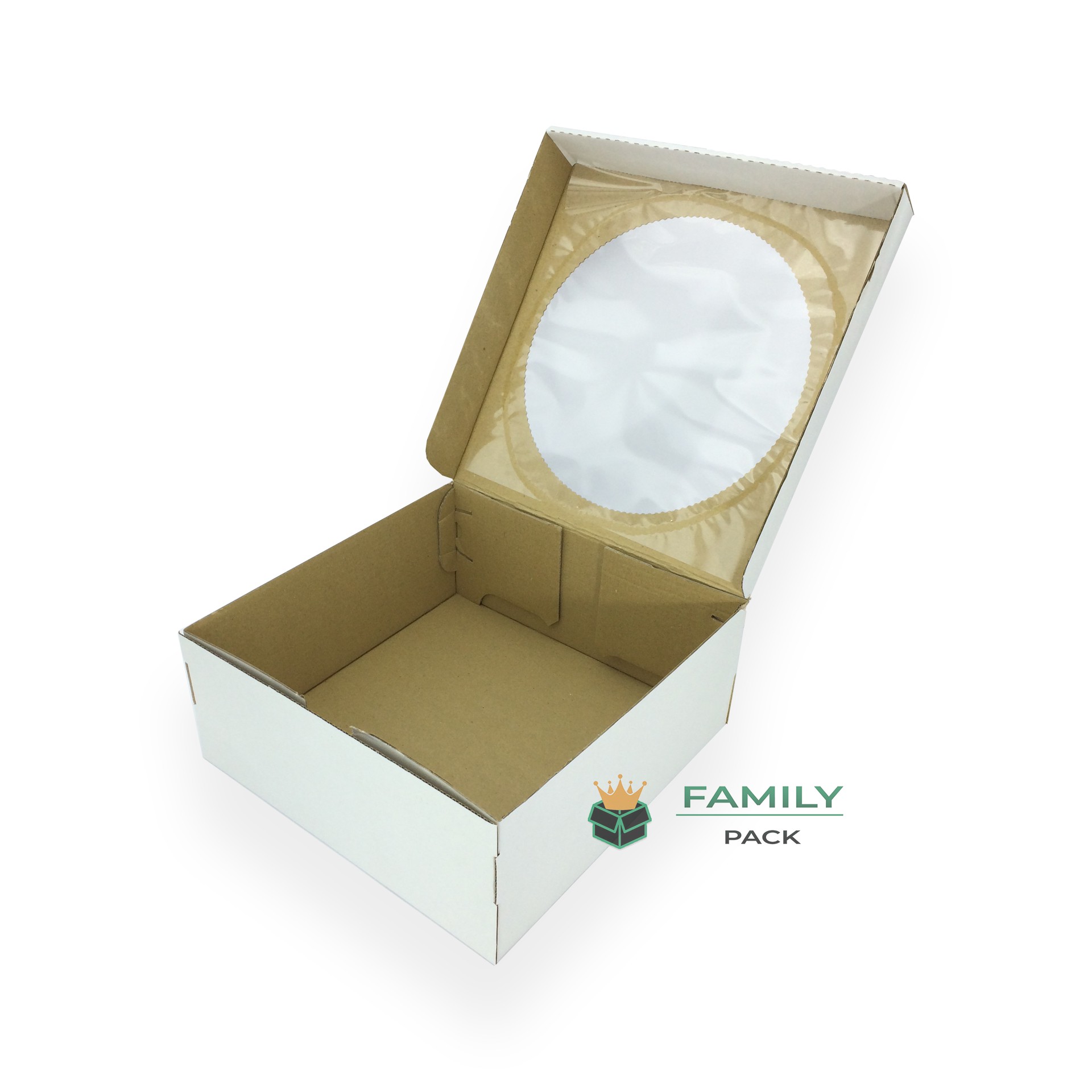 

Коробка с окном 26х26х11 см 5шт для кондитерских изделий Dmytropack