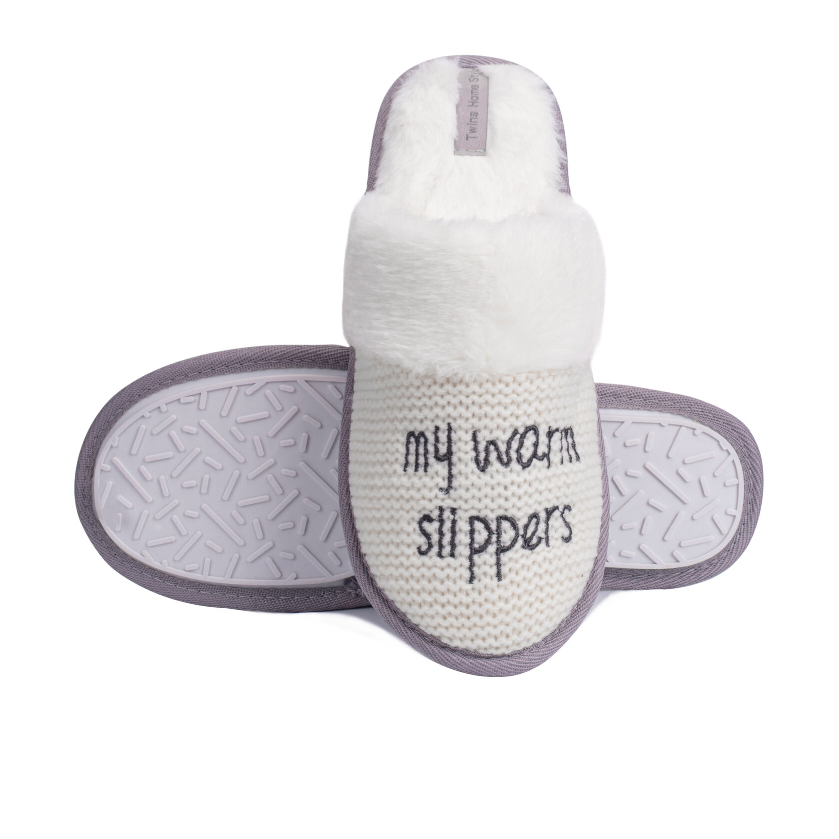 

Капці домашні жіночі з вишивкою My warm slippers TWINS 6407 38-39 Білий