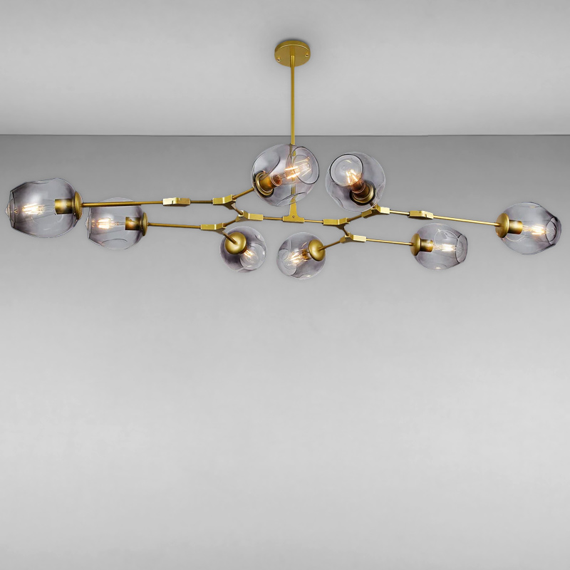 

Люстра молекула подвесная Light House LS-17085-8 GD+BK золото