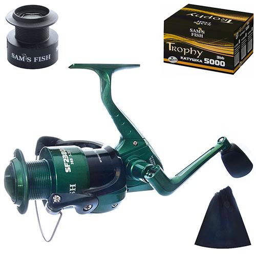 

Рыболовная катушка Sams Fish Trophy 5000 3BB передний фрикцион, пластиковая шпуля с дополнительной шпулей