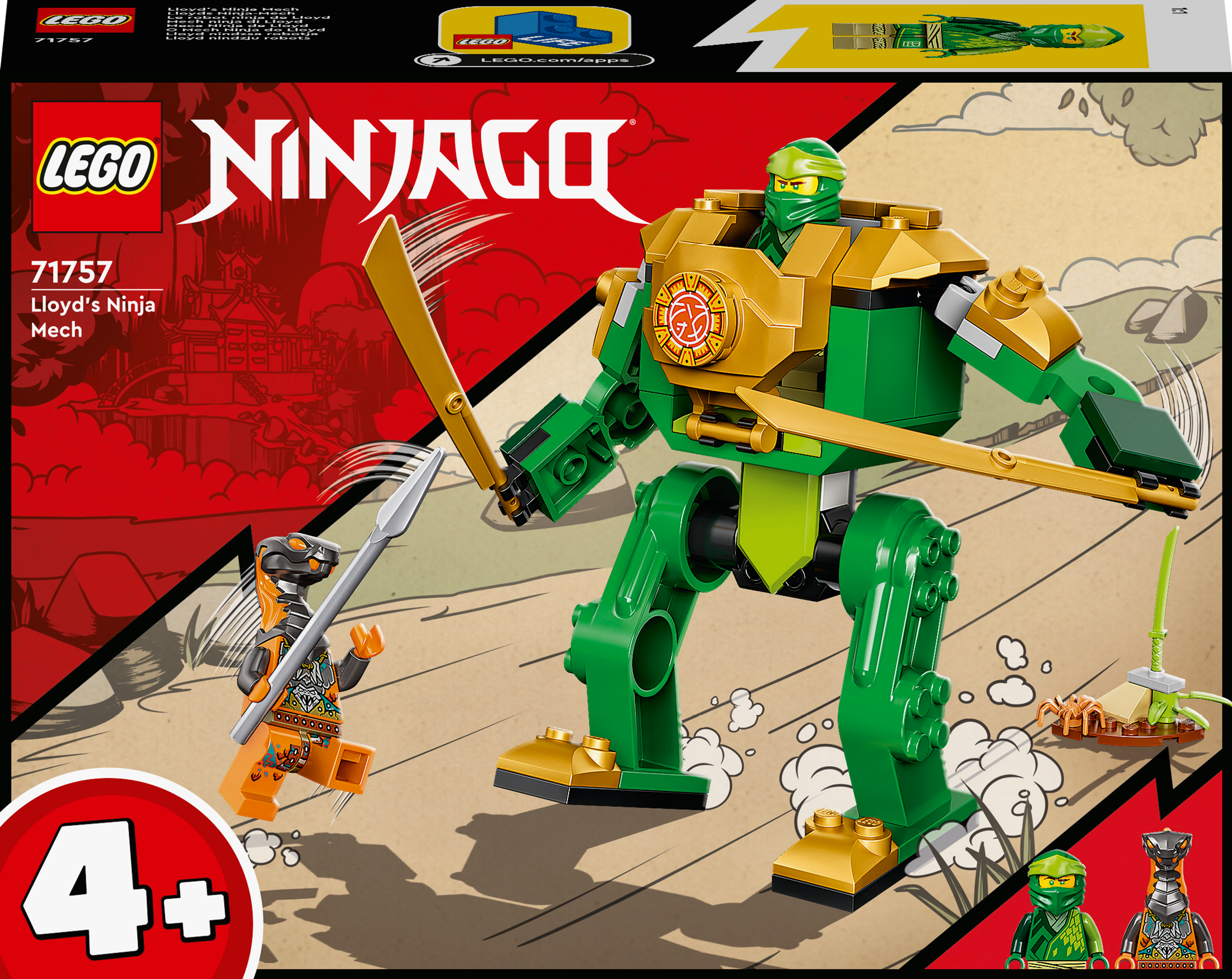 

Конструктор LEGO NINJAGO Робокостюм ниндзя Ллойда 57 деталей (71757)