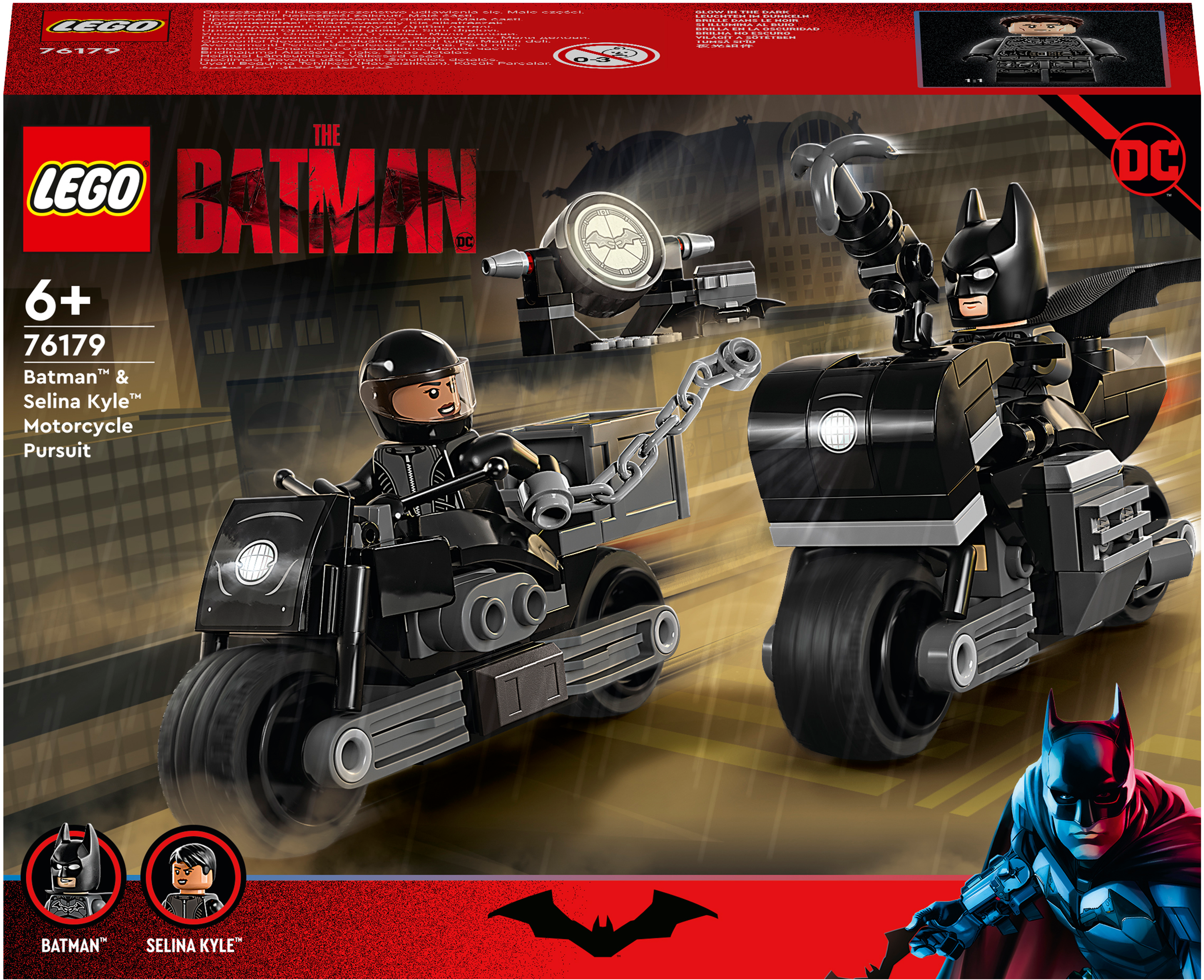 

Конструктор LEGO Super Heroes DC Batman Бэтмен и Селина Кайл: погоня на мотоцикле 149 деталей (76179)