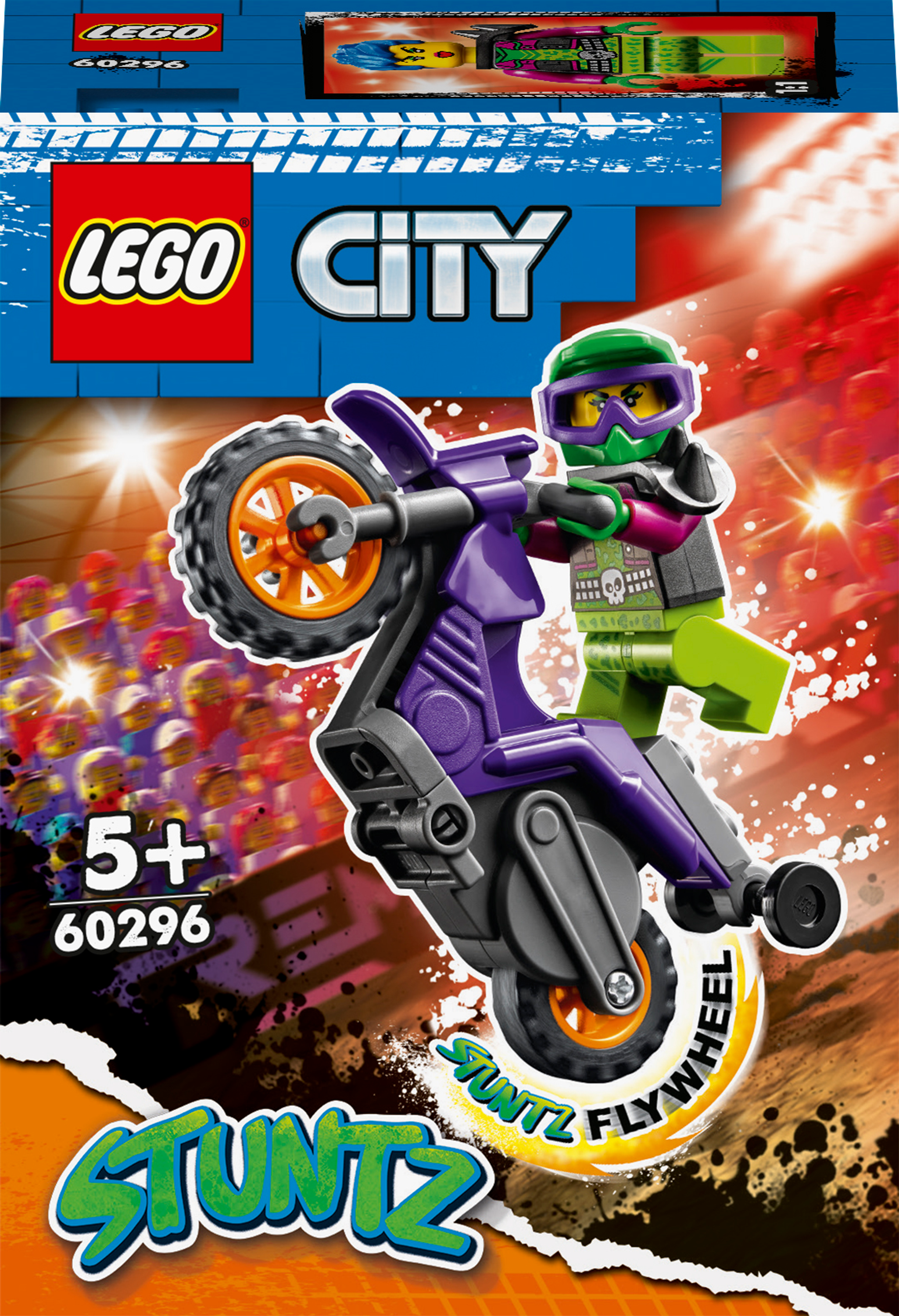 

Конструктор LEGO City Stuntz Акробатический трюковый мотоцикл 14 деталей (60296)