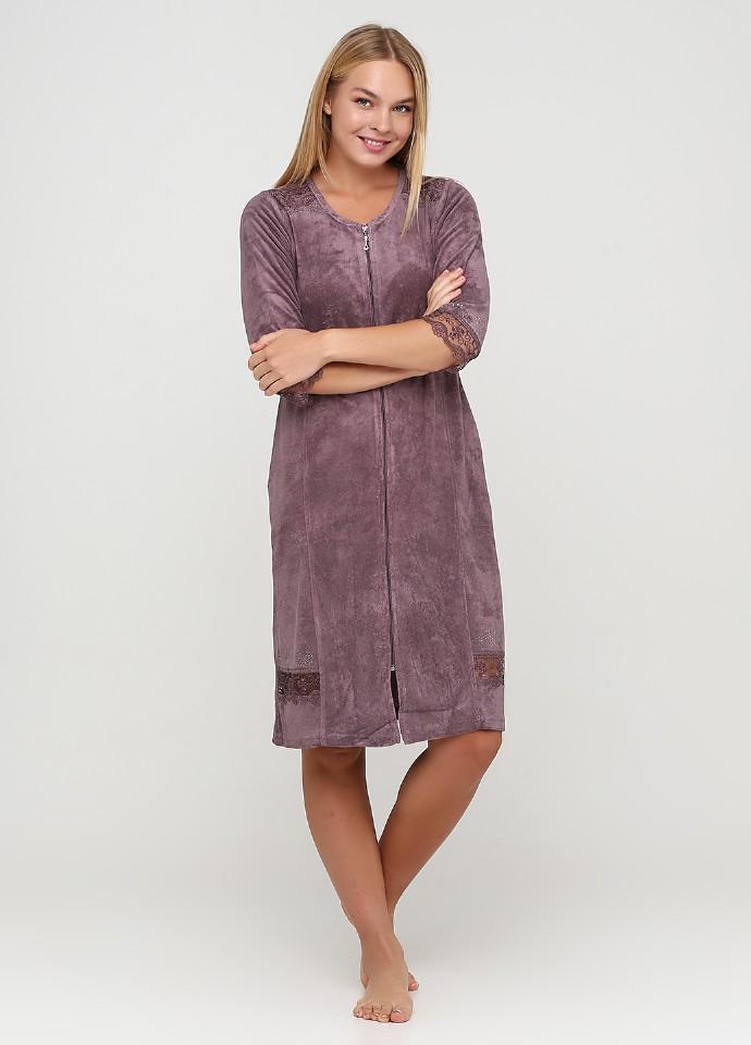 

Халат женский Romeo Life  сливовый (3576_С, Халат женский Romeo Life XL сливовый (3576_С)