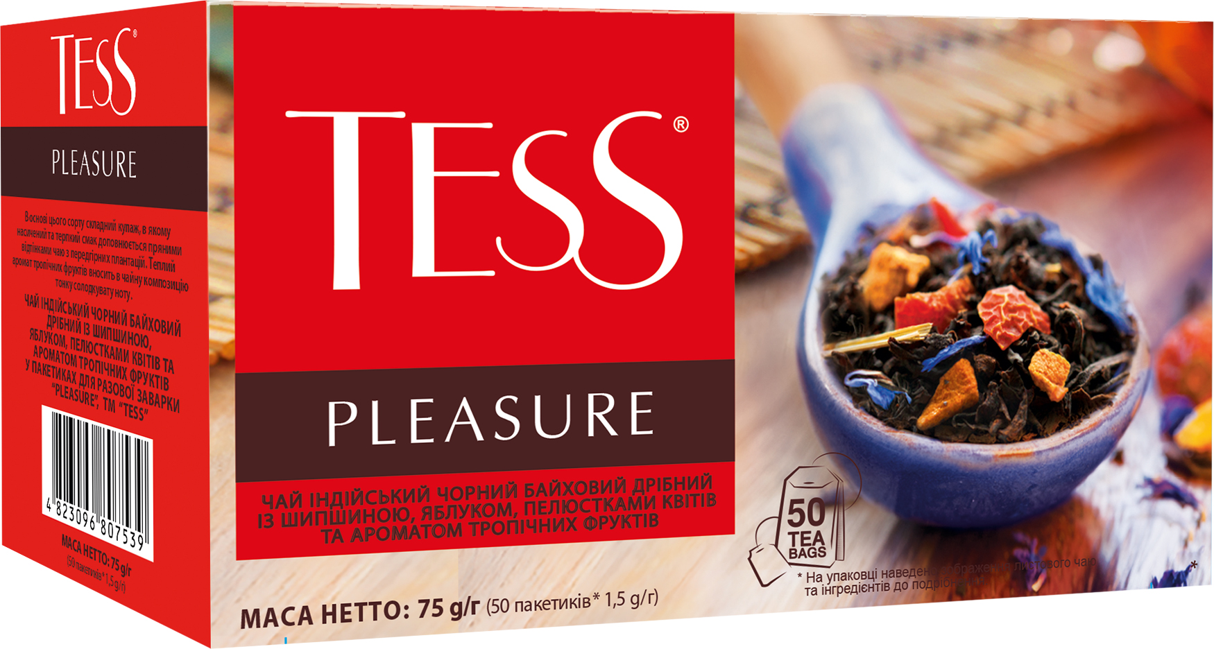 Чай черный пакетированный Tess Pleasure 50 пакетиков по 1.5 г ...