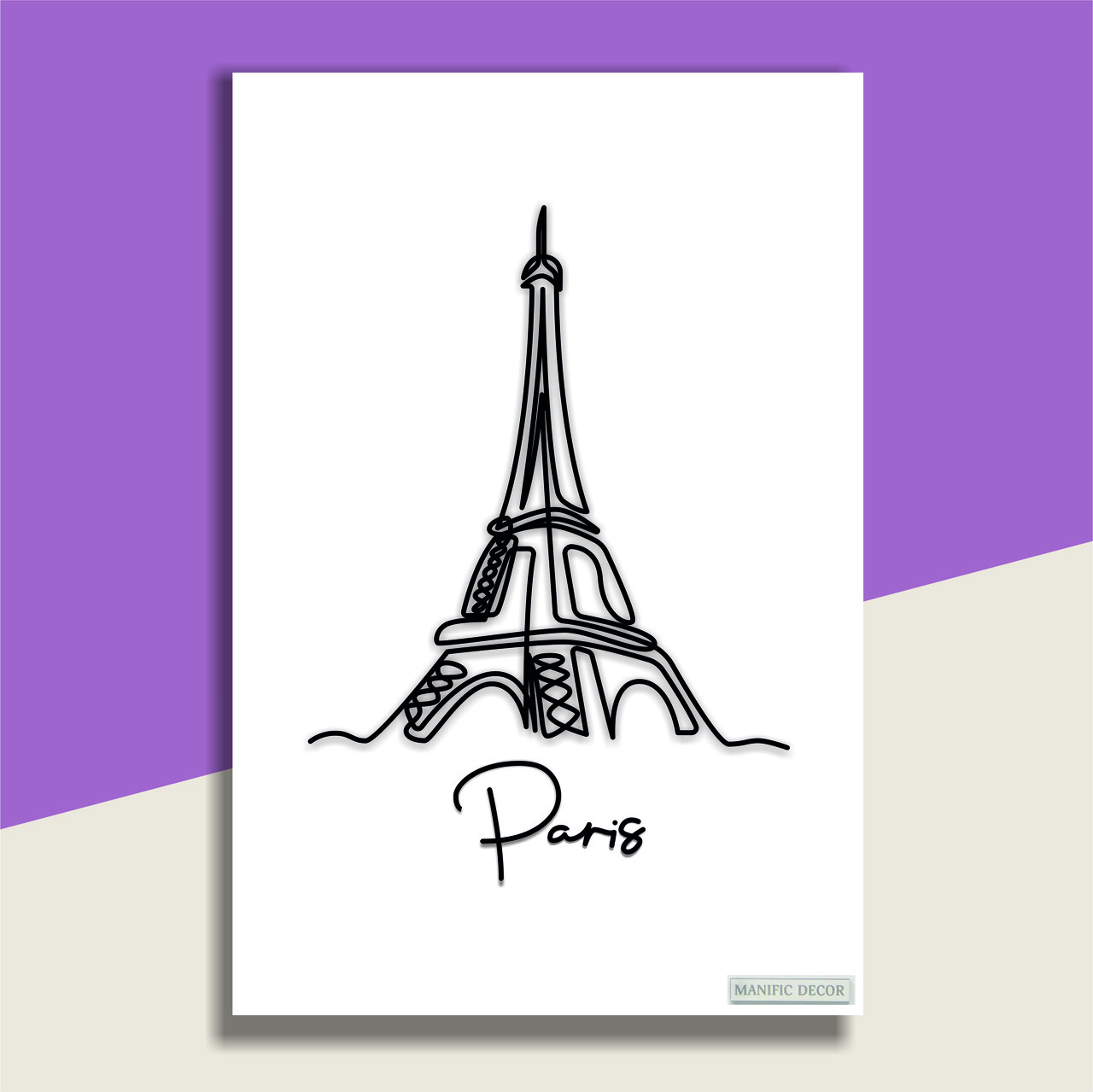 

Картина интерьерная абстрактная настенная арт панно на холсте Manific Decor Paris / Париж 50*70 см