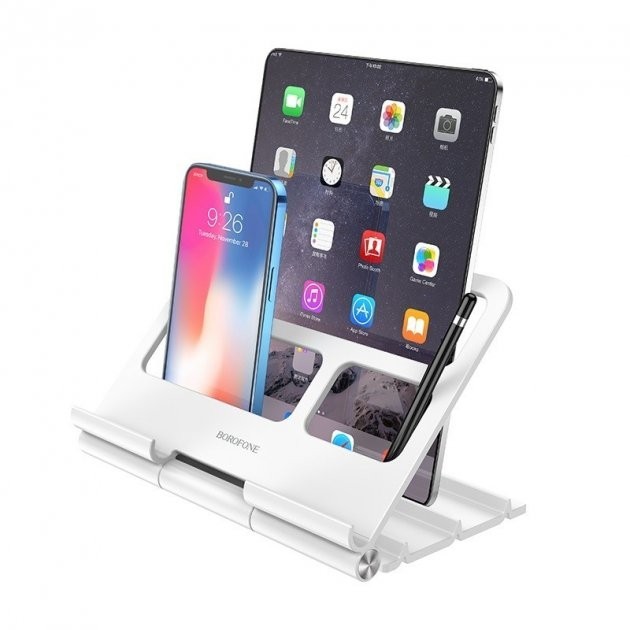 

Держатель Borofone Titanium Stand для смартфонов/планшетов white