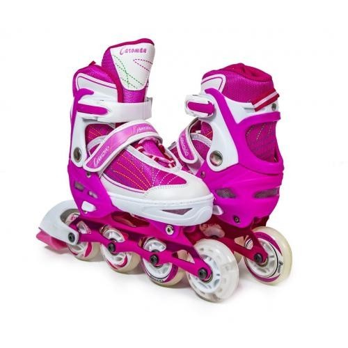 

Детские роликовые коньки Caraman Sport №1 розовые размер с 27 по 31