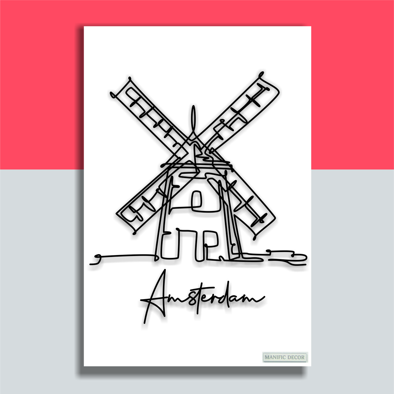 

Картина интерьерная абстрактная настенная арт панно на холсте Manific Decor Amsterdam / Амстердам 60*80 см