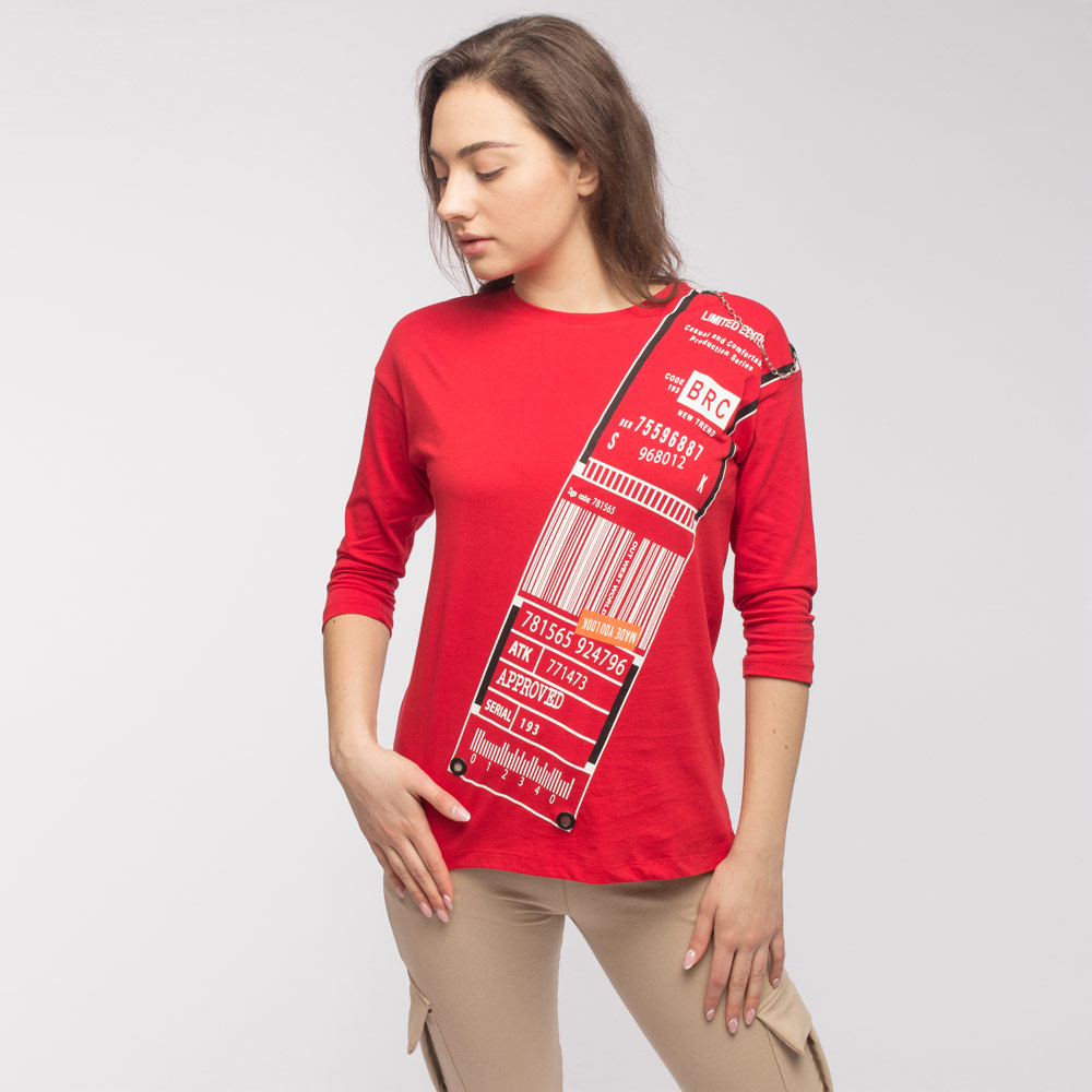 

Футболка з довгим рукавом жіноча MDG fashion  червоний, Футболка з довгим рукавом жіноча MDG fashion S червоний