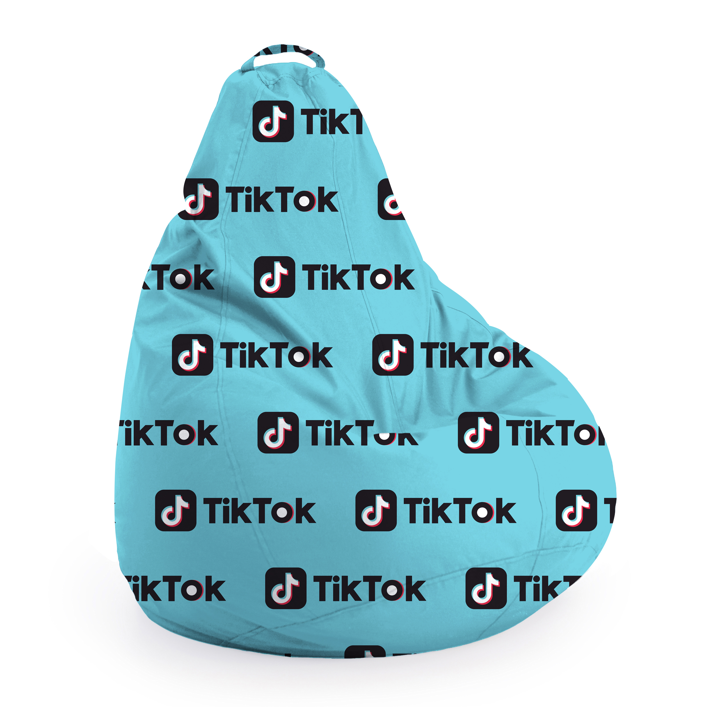 

Кресло мешок груша с принтом Тик Ток (Tik Tok) Prolisok бирюзовый 70х95 (M) Oxford PU 600d