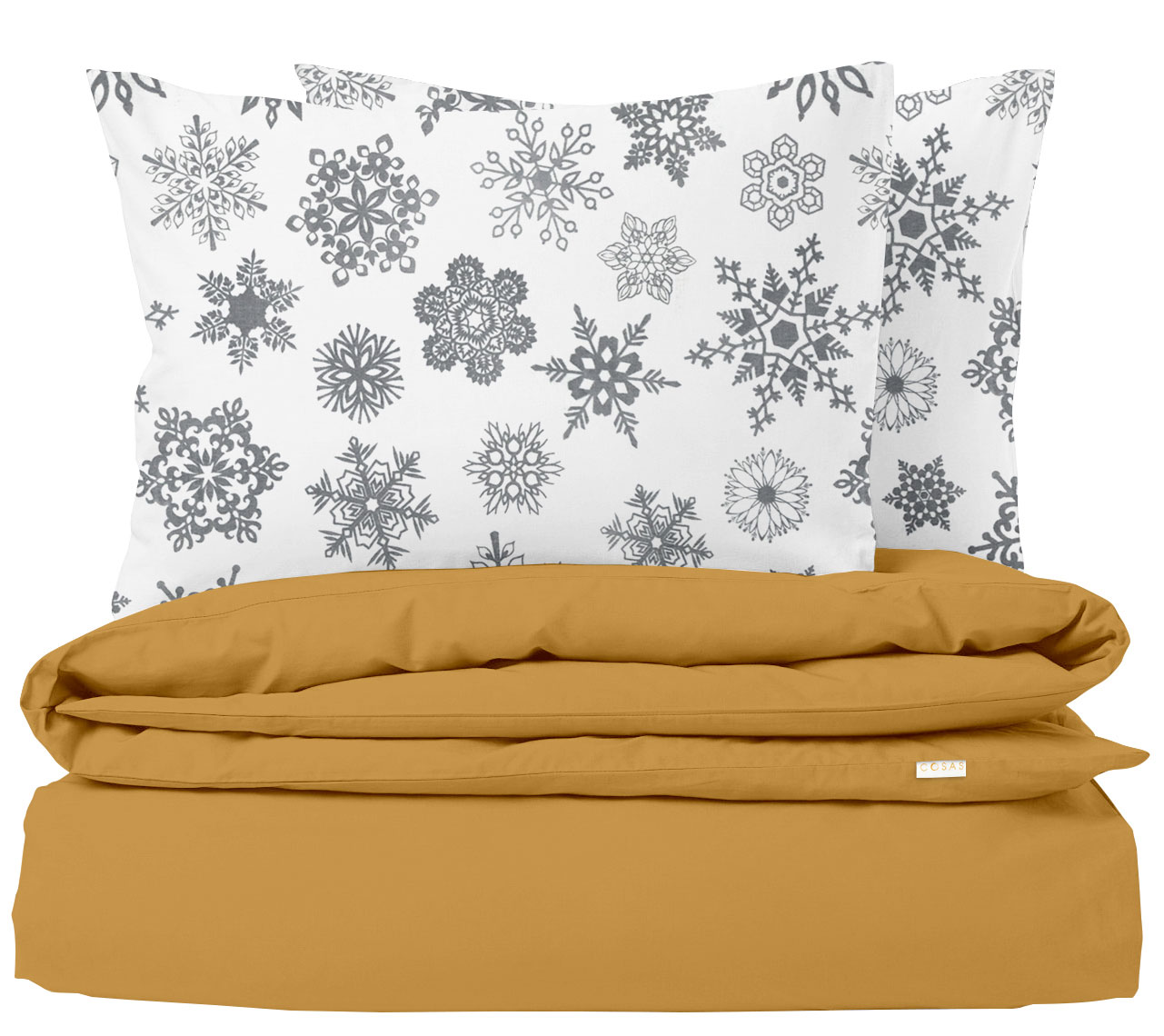 

Комплект постельного белья Cosas Ranfors Mustard Snowflakes Grey 110х140