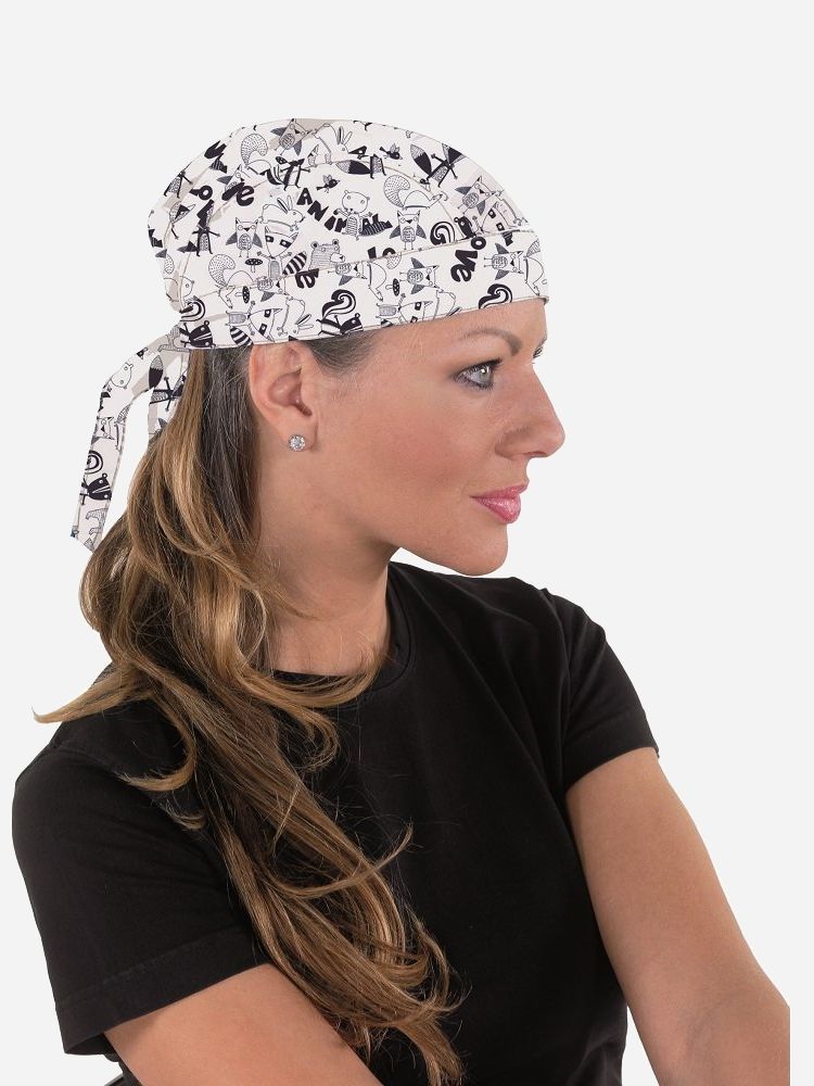 

Медицинская шапочка Color4health Palermo Bandana Love  Белая, Медицинская шапочка Color4health Palermo Bandana Love One size Белая