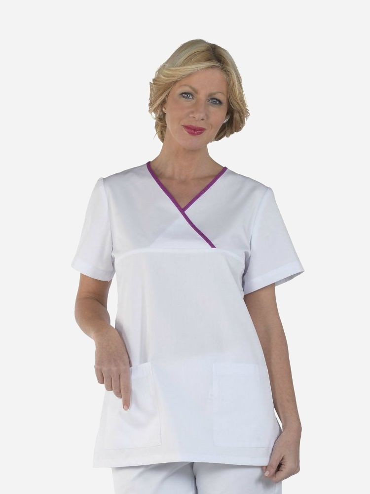 

Медицинская туника Сreyconfe Nice Blanco  Белая с лиловым, Медицинская туника Сreyconfe Nice Blanco S Белая с лиловым