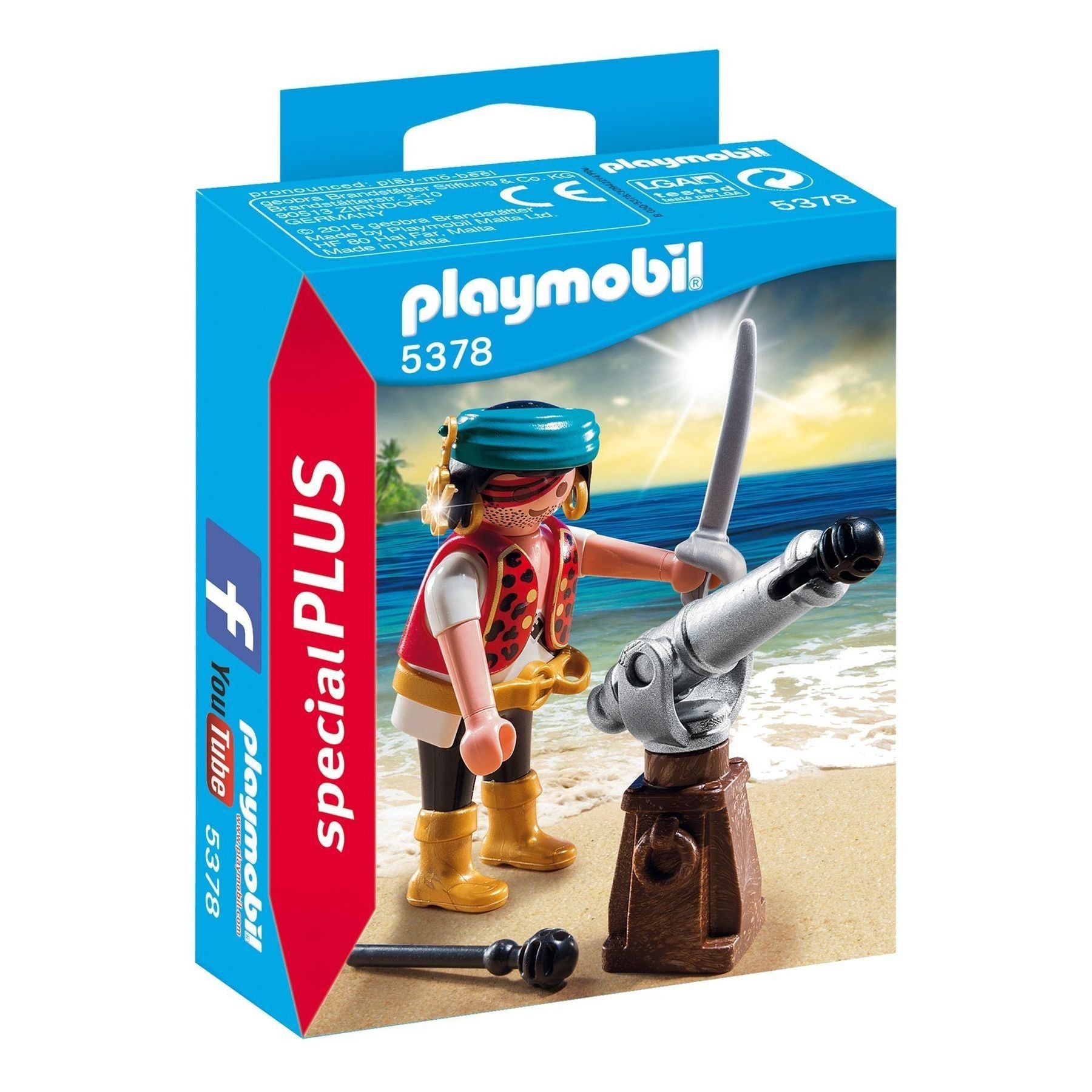 

Конструктор Playmobil Игровой набор Пират с пушкой 5378