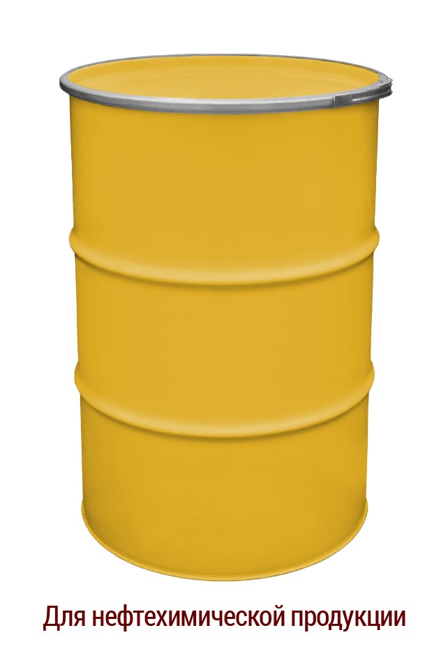 

Бочка металлическая промышленная для нефтехимической продукции BіPOL 1А2 без внутреннего покрытия 212л жёлтая 1,0х0,9х1,0 UN 1A2/X315/S