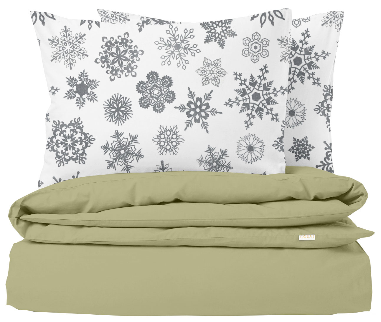 

Комплект постельного белья Cosas Ranfors Olive Snowflakes Grey 200х220