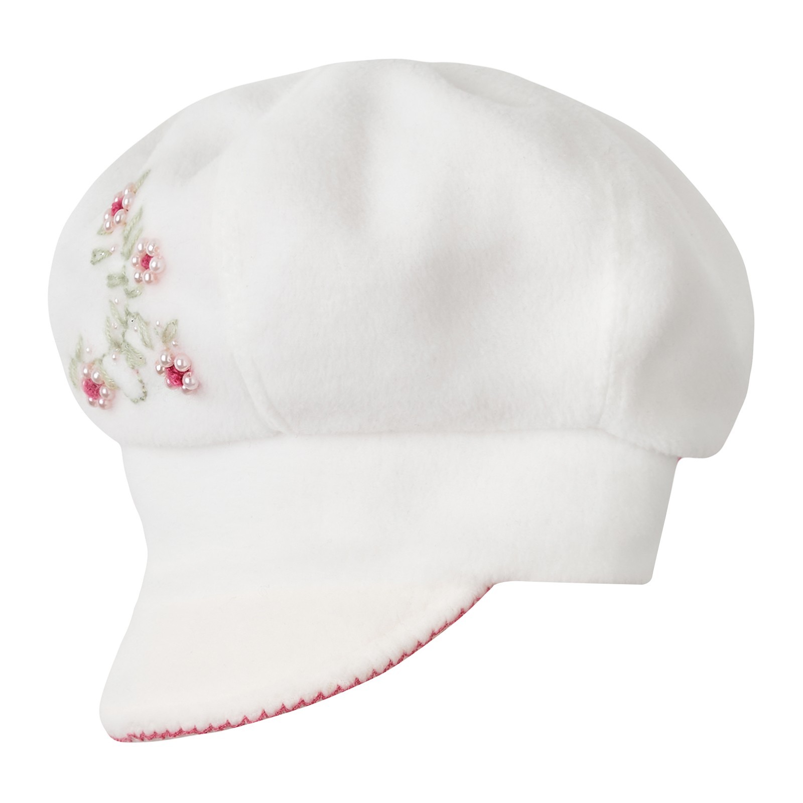 

Берет для девочки флисовый белый Joasia б Pupill 52-54р