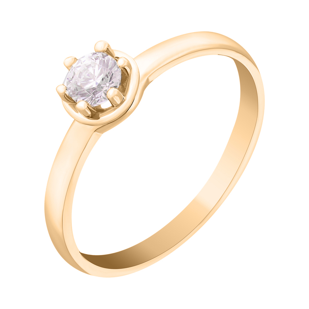 

Кольцо из желтого золота с фианитом S Zirconia 000042566 16 размера