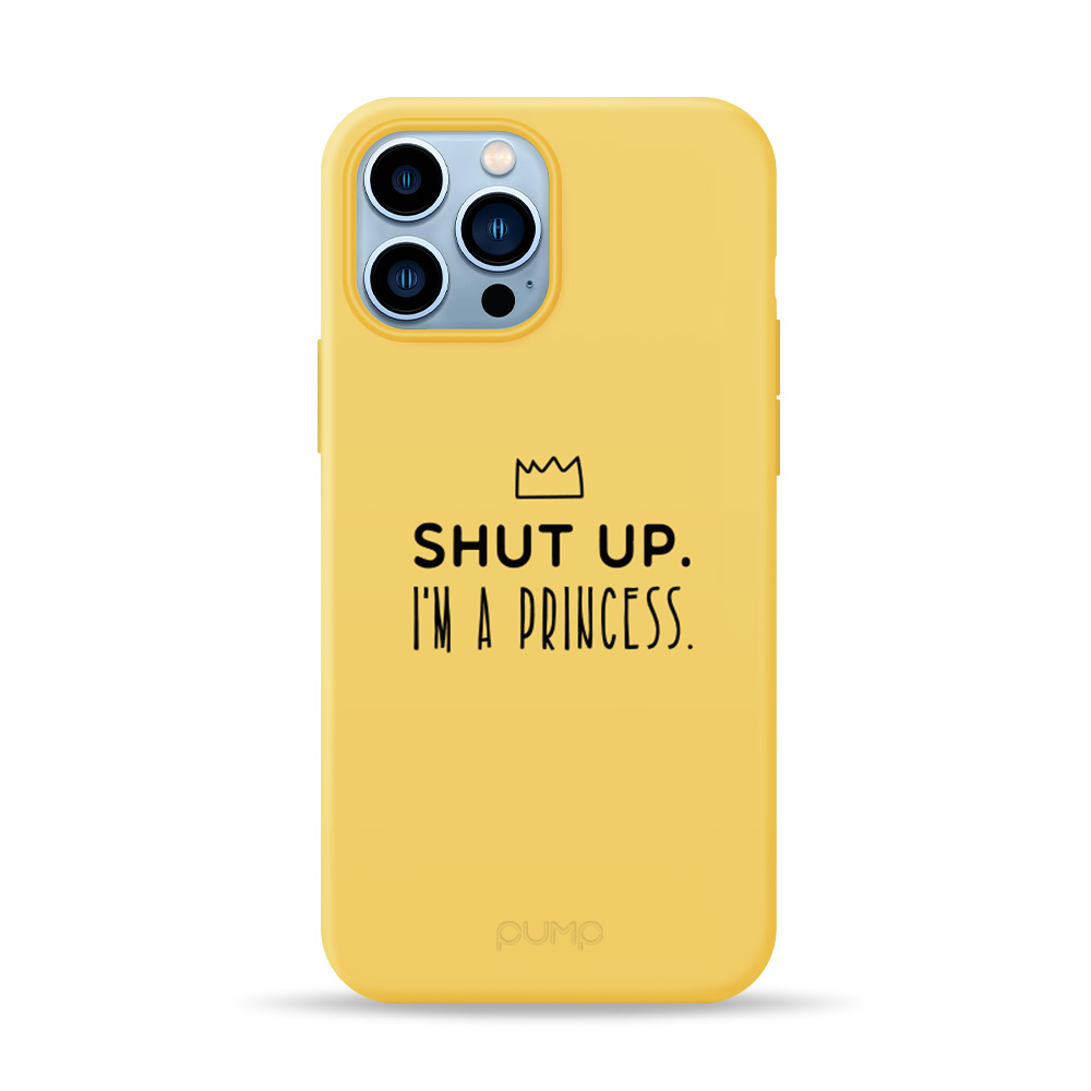 

Чехол Pump Silicone Minimalistic Case for iPhone 13 Pro Max I'm a Princess Желтый С рисунком