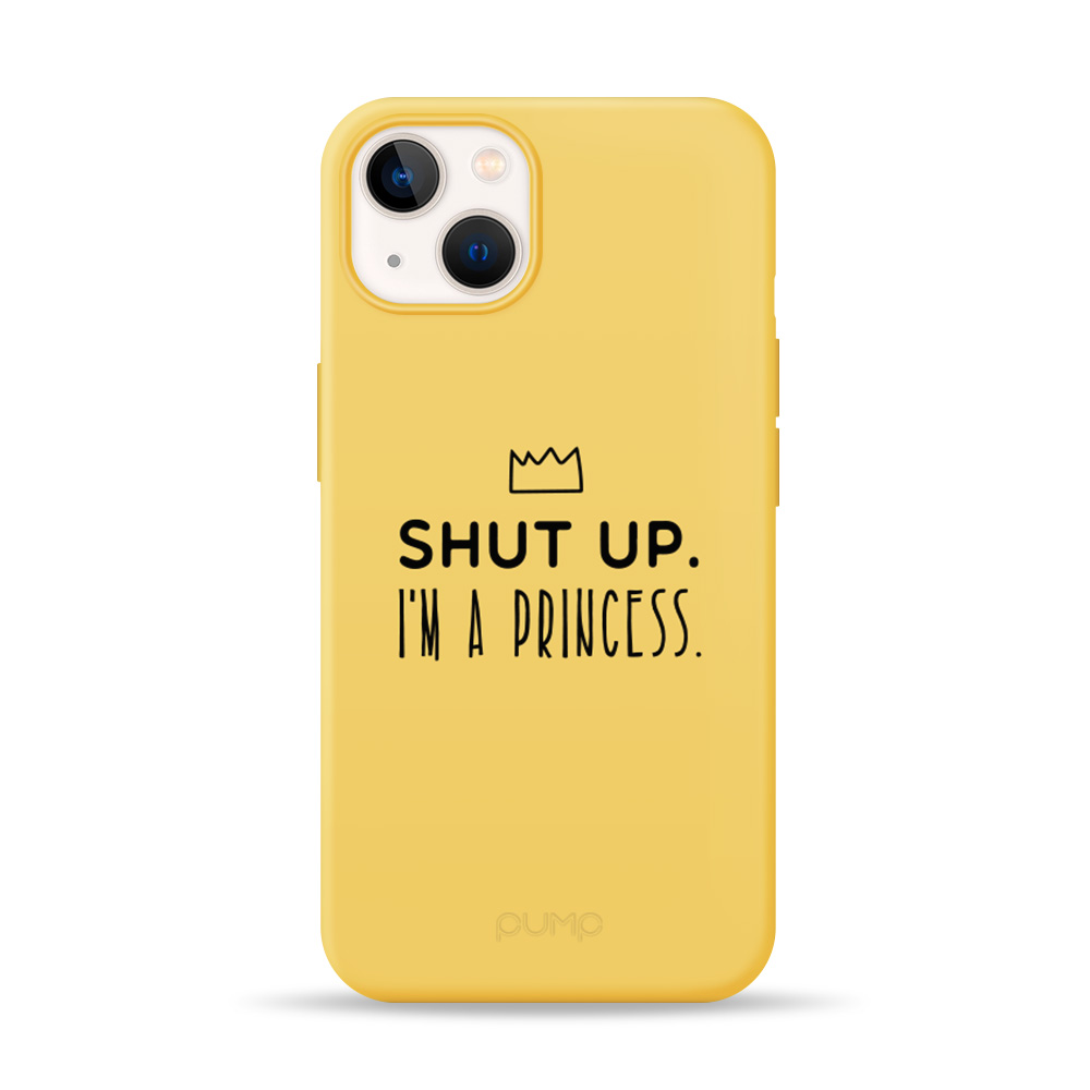 

Чехол Pump Silicone Minimalistic Case for iPhone 13 I'm a Princess Желтый С рисунком
