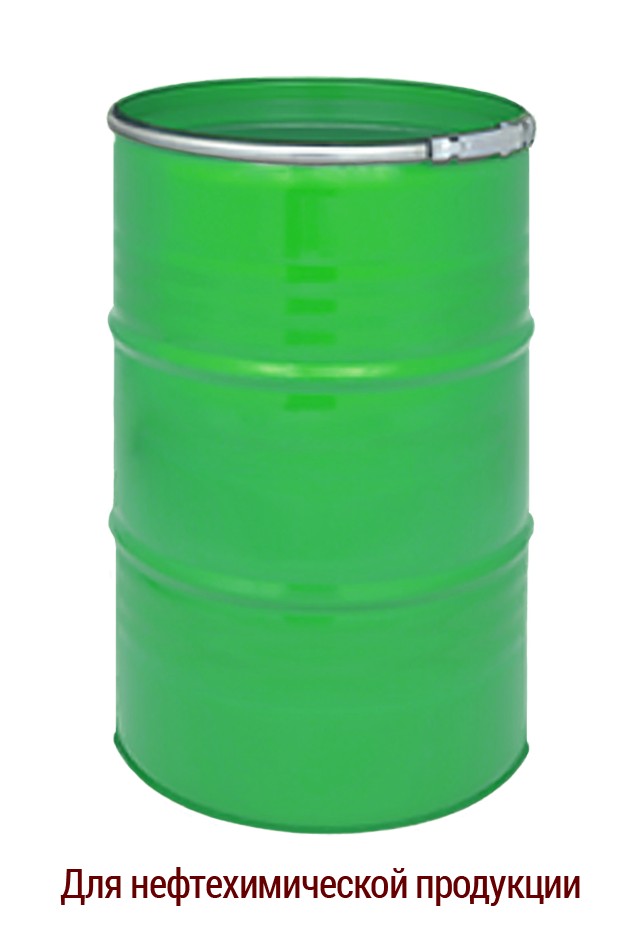 

Бочка металлическая промышленная для нефтехимической продукции BіPOL 1А2 ISO без внутреннего покрытия 210л зелёная 1,0х1,0х1,0 UN 1A2/Y1.5/150
