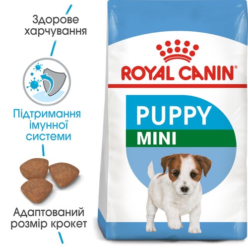 

Сухой корм для собак Royal Canin Mini Puppy 8 кг щенкам малых пород весом до 10 кг в возрасте от 2 месяцев до 10 месяцев
