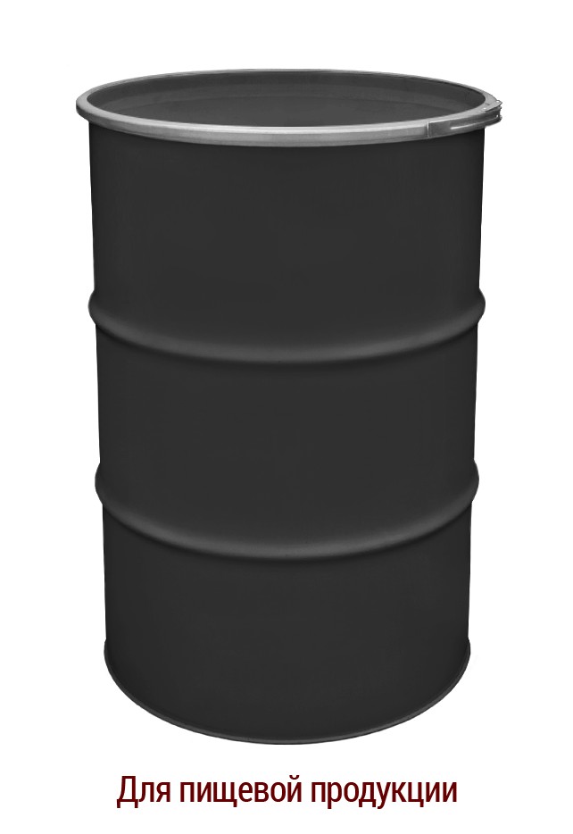 

Бочка металлическая промышленная для пищевой продукции BіPOL 1А2 внутреннее покрытие RDL 50 212л чёрная 1,2х1,2х1,2 UN 1A2/X360/S